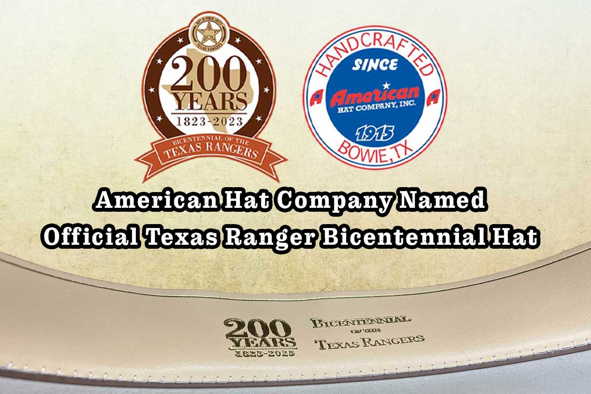 A 200-year logo is shown next to an American Hat Company logo set against the background of the inside of a hat.