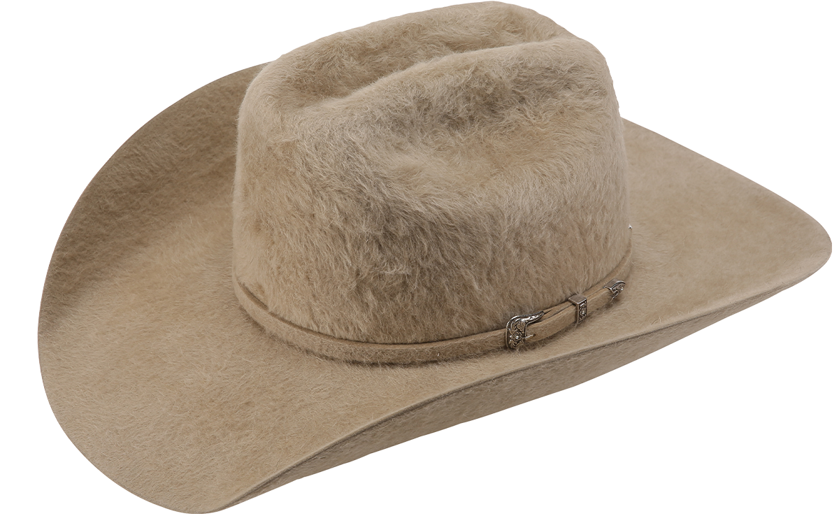 A photo of an American Hat Company 1000X felt cowboy hat in the color black.