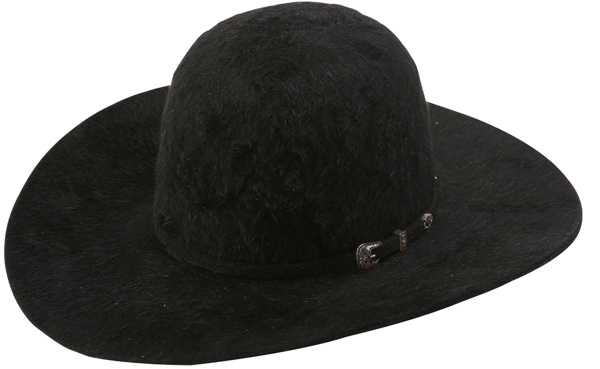 A photo of an American Hat Company 1000X felt cowboy hat in the color silver belly.