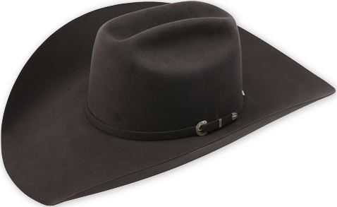 A photo of an American Hat Company 1000X felt cowboy hat in the color black.