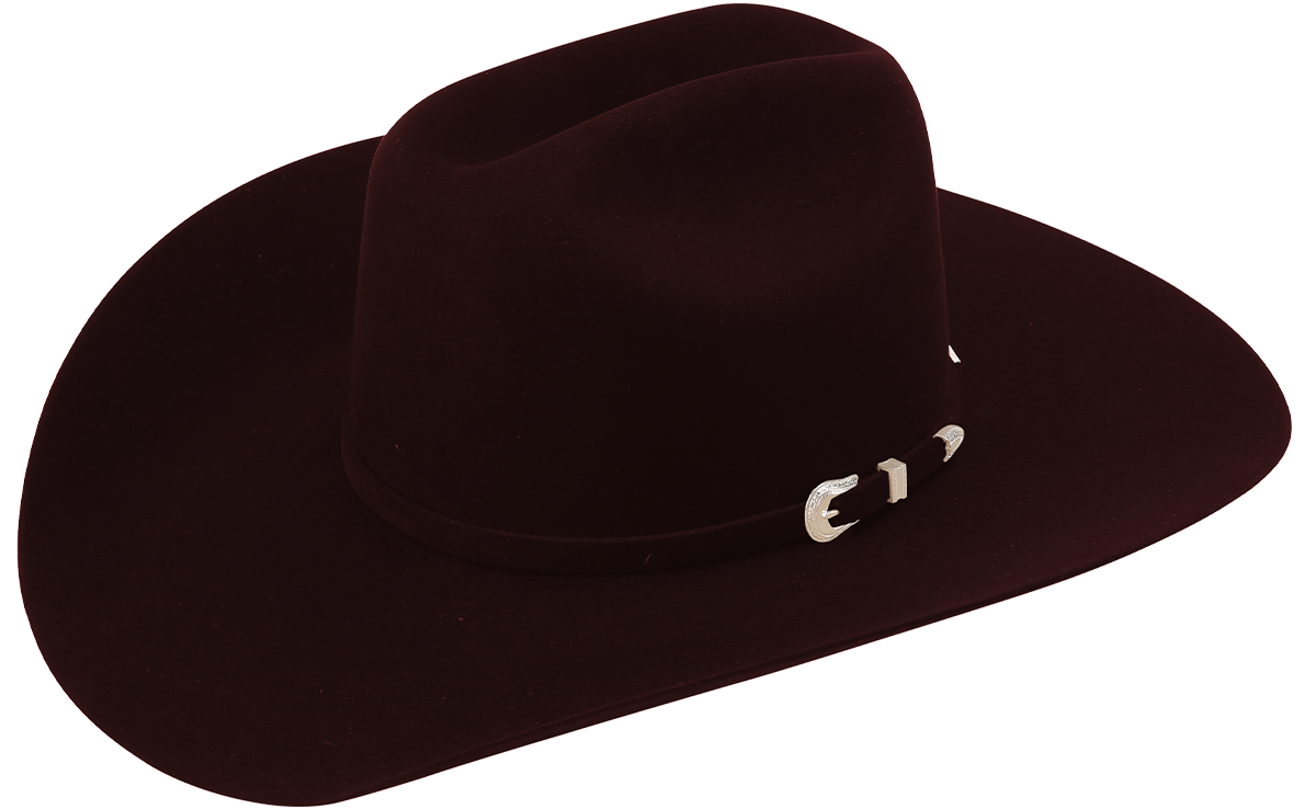 A photo of an American Hat Company 1000X felt cowboy hat in the color black.